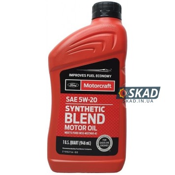 Моторна олива Motorcraft Ford Synthetic Blend Motor Oil 5W-20, 946 мл. XO5W20-Q1SP