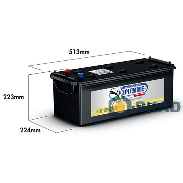 VIPIEMME Top Energy Tir 185Ah +L EN1200A 12V (B159C) B159C