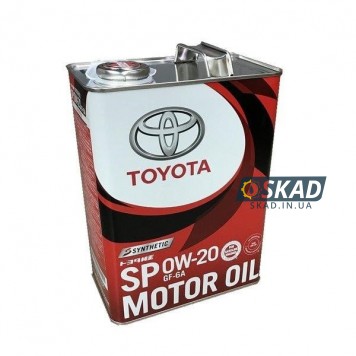 Моторное масло Toyota Synthetic Motor Oil SP/GF6A, 0W-20 (Japan), 4л. 08880-13205-1