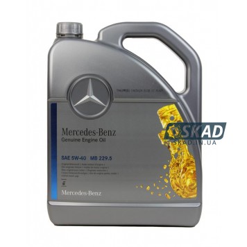Моторное масло Mercedes-Benz Genuine Engine Oil 5W-40, MB 229.5, 5л. A000989630813AAEE