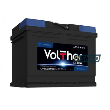 VOLTHOR Ultra VU60H 60Ah +R EN600A 12V (56008 SMF) Автомобильный аккумулятор