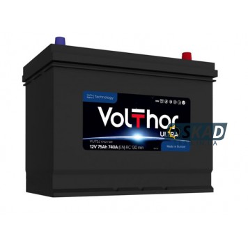 Автомобильный аккумулятор VOLTHOR Ultra VU75J 75Ah +R EN740A 12V (57529 SMF)