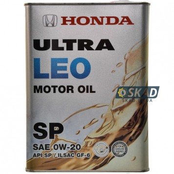 Моторное масло Honda Ultra Leo API SP/GF-6 0W20, 4 л. (Japan) 08227-99974