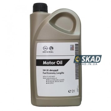 Моторное масло General Motors Dexos 2 Fuel Economy, Longlife 5W-30, 2 л. 93165555