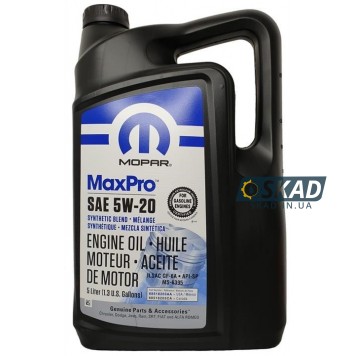 Моторное масло Mopar MaxPro SAE 5W-20 Engine Oil SP/GF-6A, 5 л. 68518203AA