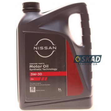Моторное масло Nissan Motor Oil 5W-30 DPF, 5 л. KE90090043