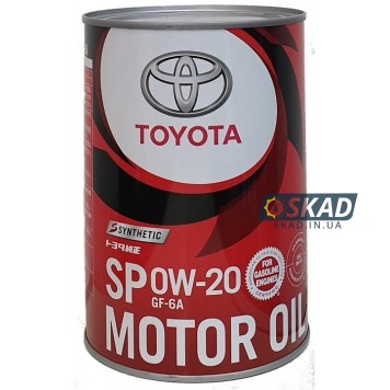 Моторное масло Toyota Synthetic Motor Oil SP/GF6A, 0W-20 (Japan), 1л. 08880-14306