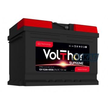 VOLTHOR Supreme VS62 62Ah +R EN600A 12V (56249 SMF) Автомобильный аккумулятор