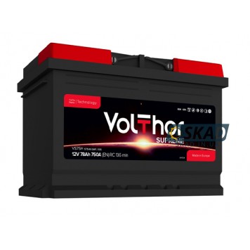 VOLTHOR Supreme VS75H 78Ah +R EN750A 12V (57549 SMF) Автомобильный аккумулятор