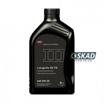 Моторна олива VAG LongLife III FE 0W-30, 1 л.(Audi Logo) GS55545D2