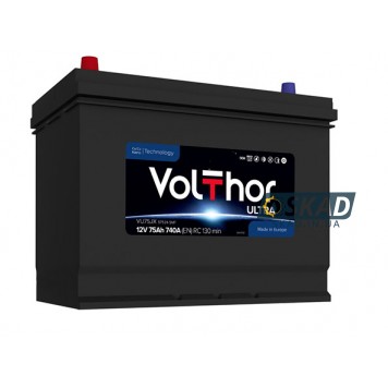 Автомобільний акумулятор VOLTHOR Ultra VU75JX 75Ah +L EN740A 12V (57524 SMF)