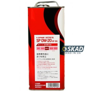 Моторное масло Toyota Synthetic Motor Oil SP/GF6A, 0W-20 (Japan), 4л. 08880-13205-2