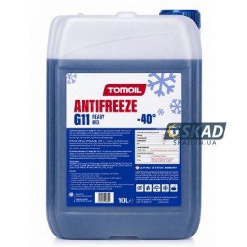 Антифриз Tomoil Antifreeze G11 Ready Mix -40 ° C (Синій) 10л. sng-g11-b10-1