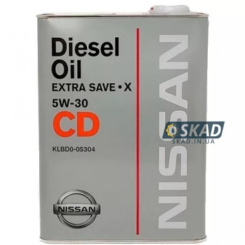 Моторное масло Nissan DIESEL Extra Save X 5W-30 CD (Japan), 4 л. KLBD0-05304