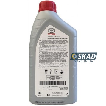 Моторное масло Toyota Premium FE 0W-30 3WZ/4WZ, 1 л. 08880-83639-1