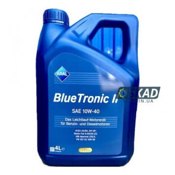 Моторное масло Aral BlueTronic II 10W-40, 4 л. 15F470-1