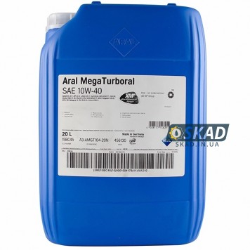 Моторное масло Aral MegaTurboral 10W-40, 20 л. 15BC45