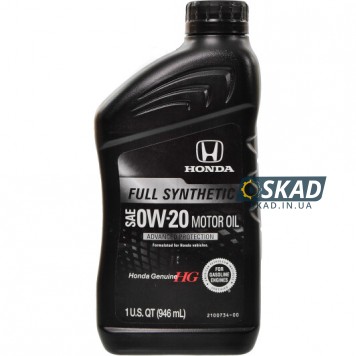 Моторное масло Honda Full Synthetic SP/GF-6 0W-20, 946 мл. 08798-9163
