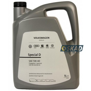 Моторна олива VAG Special D 5W-40, 5 л. GS55505M4