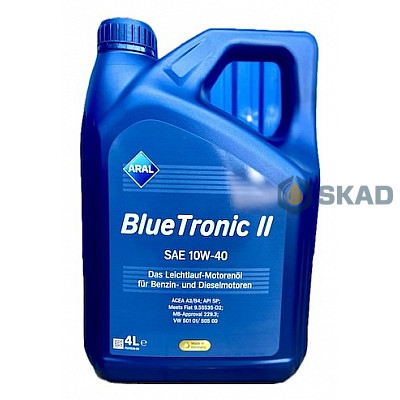 Моторное масло Aral BlueTronic II 10W-40, 4л