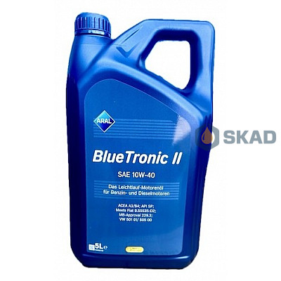 Моторное масло Aral BlueTronic II 10W-40, 5л