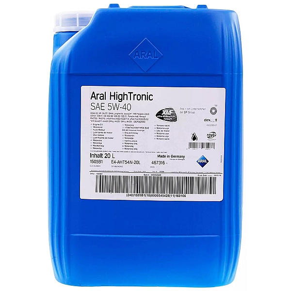 Моторное масло Aral HighTronic 5W-40, 20л