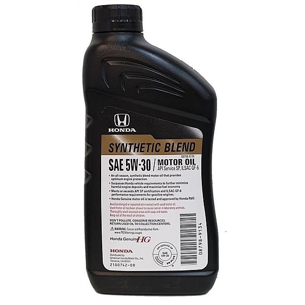 Моторное масло Honda SYNTHETIC BLEND SP/GF-6 5W-30, 946 мл (Japan)