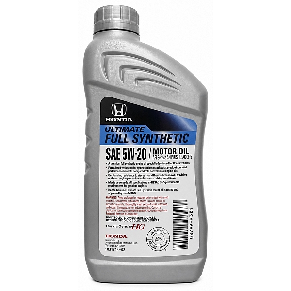 Моторное масло Honda 5W-20 Ultimate Full Synthetic SP/GF-6, 1л