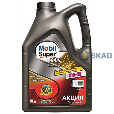 Моторное масло Mobil Super 3000 x1 Formula FE 5W-30, 5л