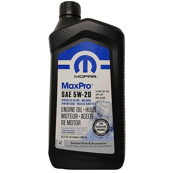 Моторное масло Mopar MaxPro 5W-20, 946 мл