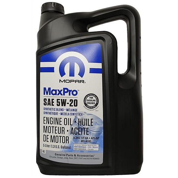 Моторное масло Mopar MaxPro SAE 5W-20 Engine Oil SP/GF-6A, 5л