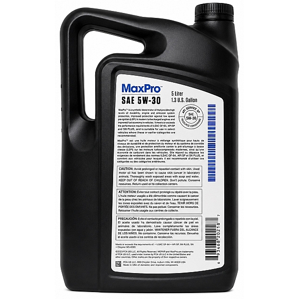 Моторное масло Mopar MaxPro 5W-30, 5л