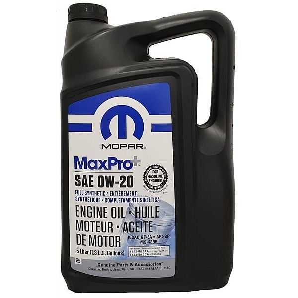 Моторное масло Mopar MaxPro+ SAE 0W-20 Engine Oil SP/GF-6A, 5л