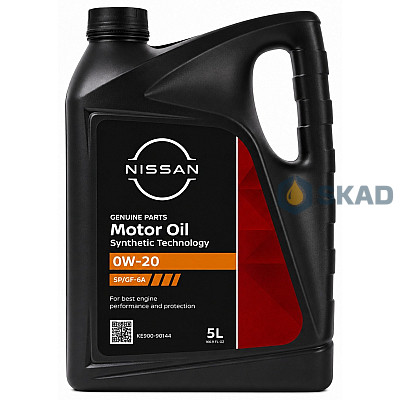 Моторное масло Nissan Motor Oil 0W-20, 5л