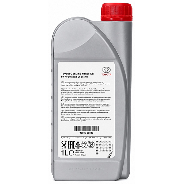 Моторна олива Toyota Engine Oil Synthetic 5W-40, 1л