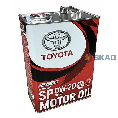 Моторное масло Toyota Synthetic Motor Oil SP/GF6A, 0W-20 (Japan), 4л