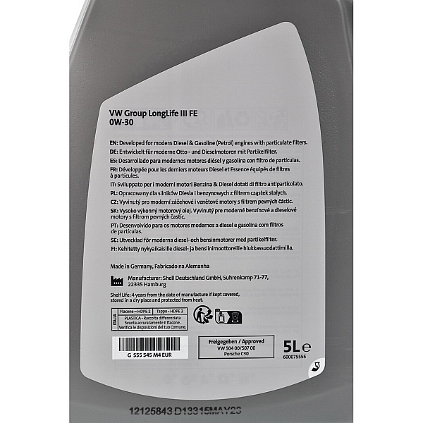 Моторна олива VAG Longlife III FE 0W-30, 5л