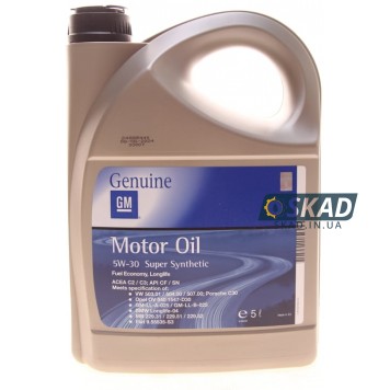 Моторное масло General Motors Super Synthetic 5W-30, 5 л. 93165010
