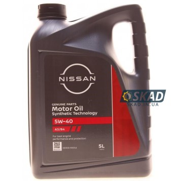 Моторное масло Nissan Motor Oil ST A3/B4 5W-40, 5 л. KE90090042