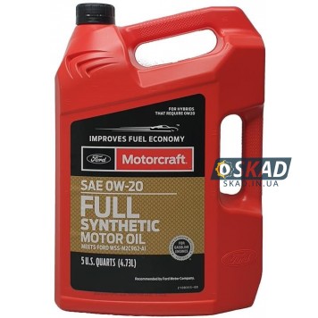 Моторна олива Ford Motorcraft Full Synthetic Motor Oil 0W-20, 4.73 л. XO0W20-5QFS