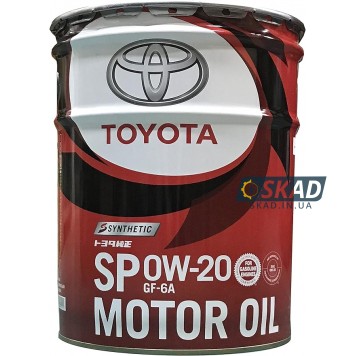 Моторное масло Toyota Synthetic Motor Oil SP/GF6A, 0W-20 (Japan), 20л. 08880-13203