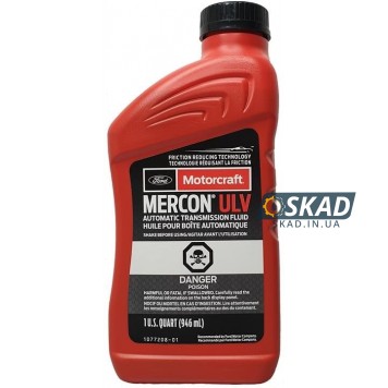Трансмиссионное масло Motorcraft Mercon ULV ATF, 946 мл. XT12-QULV_