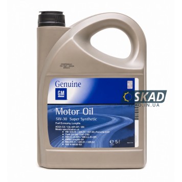 Моторное масло General Motors Super Synthetic 5W-30, 5 л. 93165010